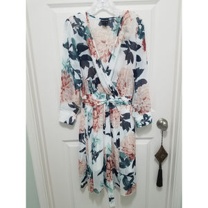 COPY - Kate and Lily Boho SheerSplice Font Self Belt Elastic Waist Midi Dress N…